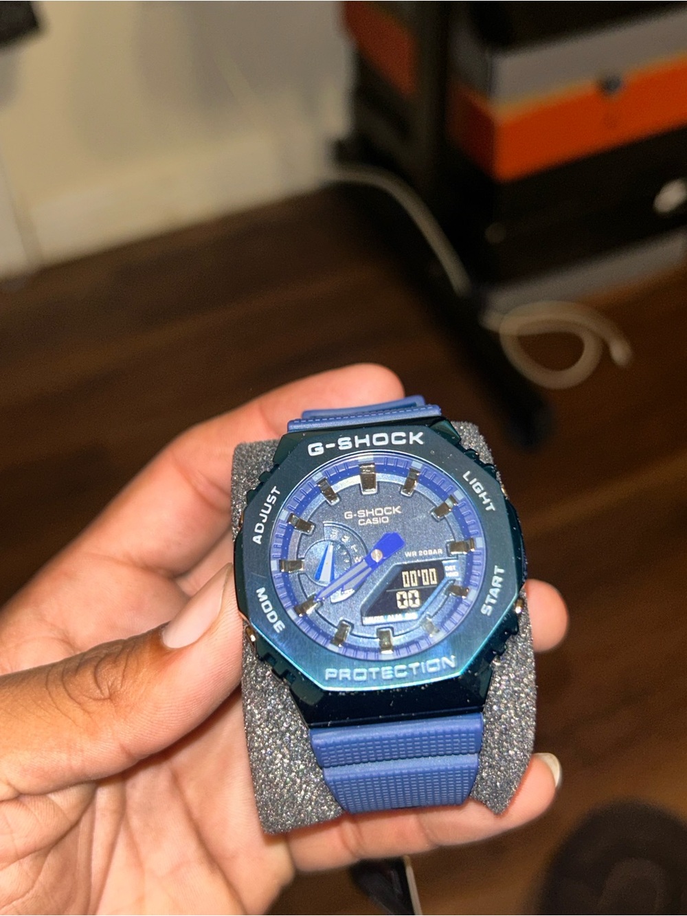 G-Shock Blue Analog-Digital Resin Strap Watch